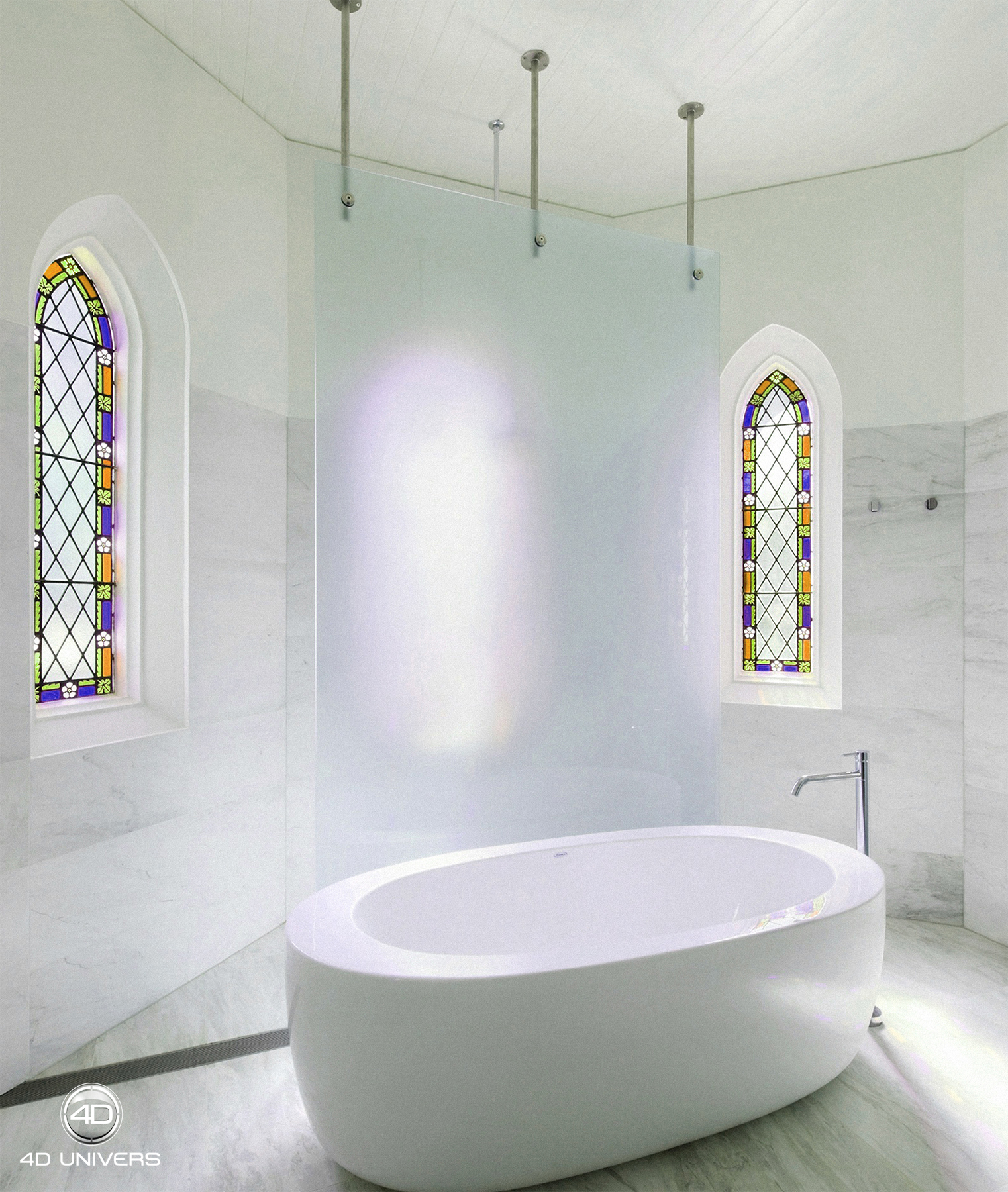 Interieur 3d luxe paris salle de bain contemporain – • studio ...